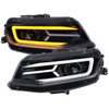6th Gen Camaro Projector Headlights w/ LED Bar & Sequential Turn Signal, Chrome Housing w/ Smoked Lens :: 2016-2018 Camaro w/o HID Headlights