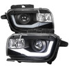 5th Gen Camaro Projector Headlights w/ LED Bar, Matte Black Housing :: 2010-2013 Camaro w/o HID Headlights