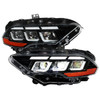 S550 Mustang LED Projector Headlights w/ Switchback Sequential Turn Signals, Gloss Black Housing :: 2018-2023 Ford Mustang GT, EcoBoost & Mach 1