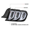 S550 Mustang Sequential LED Tail Lights, Jet Black Housing :: 2015-2023 Ford Mustang