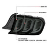 S550 Mustang Sequential LED Tail Lights, Gloss Black Housing w/ Smoked Lens :: 2015-2023 Ford Mustang