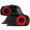 S550 Mustang Red LED Tail Lights, Gloss Black Housing :: 2015-2023 Ford Mustang