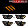 S550 Mustang HID Projector Headlights w/ Switchback Sequential LED Strip Turn Signals, Matte Black Housing w/ Smoked Lens :: 2015-2022 Ford Mustang w/ HID Headlights