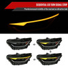S550 Mustang HID Projector Headlights w/ Switchback Sequential LED Bar Turn Signals, Matte Black Housing w/ Smoked Lens :: 2015-2022 Ford Mustang w/ HID Headlights