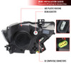 S550 Mustang HID Projector Headlights w/ LED Strip Sequential Turn Signals, Matte Black Housing :: 2015-2022 Ford Mustang w/ HID Headlights