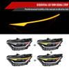 S550 Mustang HID Projector Headlights w/ Switchback Sequential LED Bar Turn Signals, Matte Black Housing :: 2015-2022 Ford Mustang w/ HID Headlights