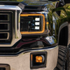 Form Lighting LED Projector Headlights, Amber DRL :: 2014-2018 GMC Sierra 1500