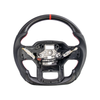 Ford F-150 Carbon Fiber Steering Wheel w/o Button Cover, Perforated Leather Grips :: 2021-2026 Ford F-150
