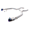S550 Mustang Axle-Back Exhaust w/ 4" Dual Burnt Tips :: 2015-2023 Ford Mustang V6 & EcoBoost