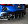 C8 Corvette Rear Diffuser Fins Add-On, Hydro-Dipped Carbon Fiber :: 2020-2026 Corvette Stingray & Z51