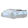 C8 Corvette Z06 Visible Rear Ducktail Spoiler, Hydro-Dipped Carbon Fiber :: 2020-2026 Corvette C8 Stingray & Z51