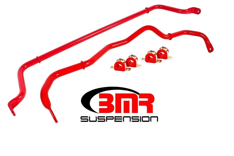 BMR Front & Rear Non-Adjustable Sway Bars w/ Bushings, Red