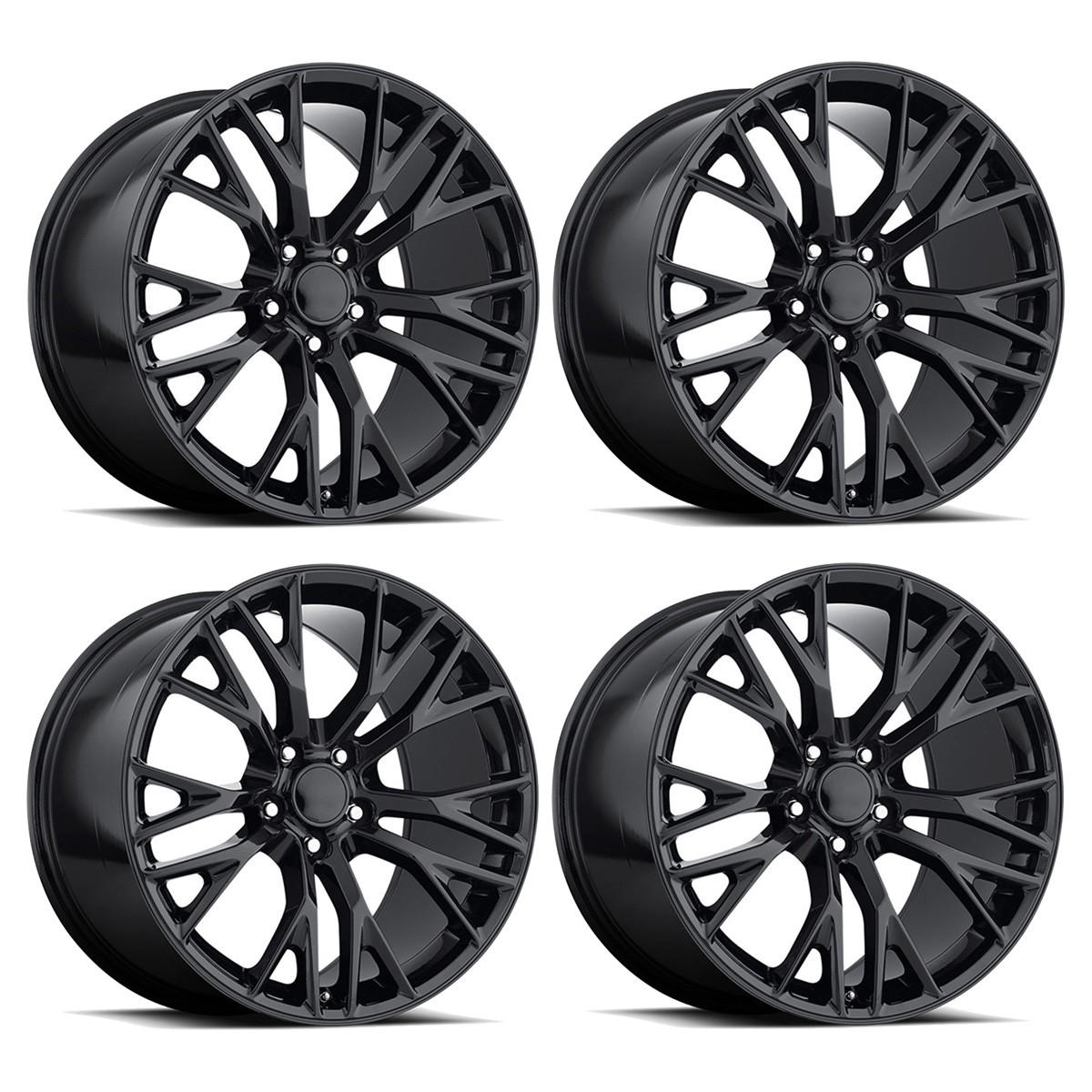 FR 22 Z06 Replica Wheels, Gloss Black, 19x8.5 & 20x10