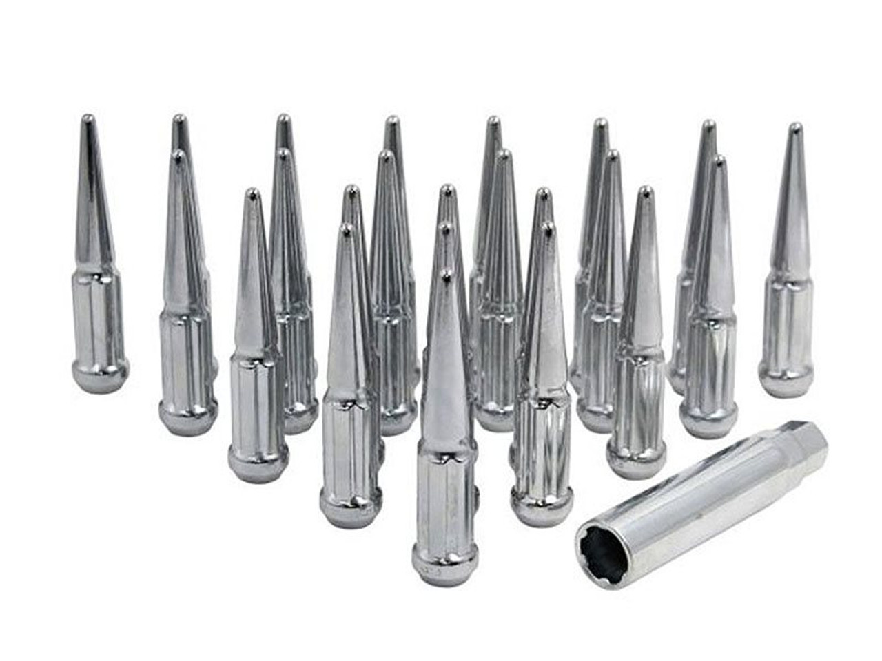 Factory Reproductions Spline Spike Lug Nuts, Chrome :: 2014-2023 Silverado  1500