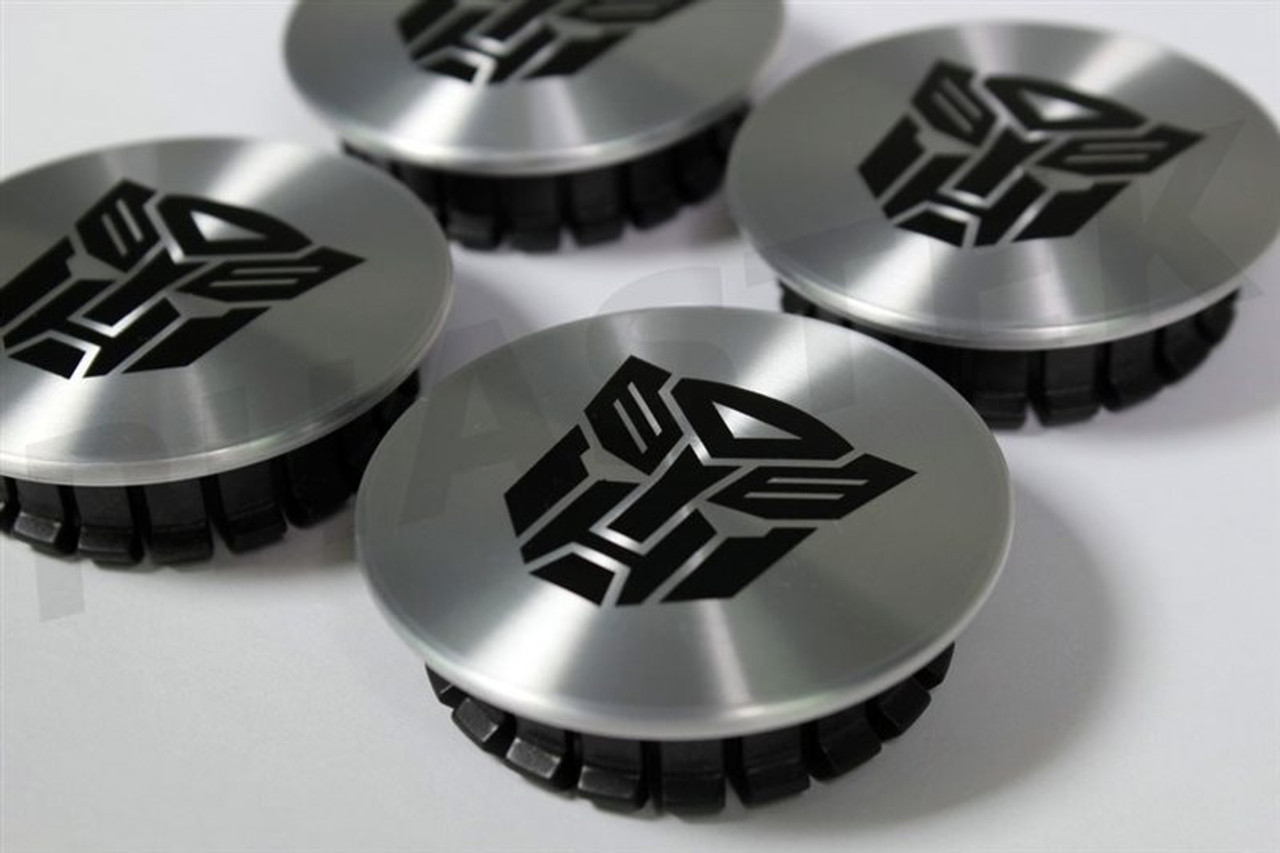 Chevrolet Silver Wheel Center Caps w/Autobot Logo, Set of 4 :: 2010-2015  Camaro