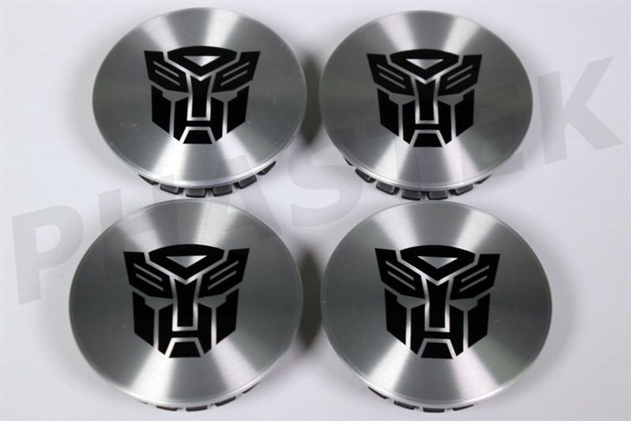 Chevrolet Silver Wheel Center Caps w/Autobot Logo, Set of 4 :: 2010-2015  Camaro