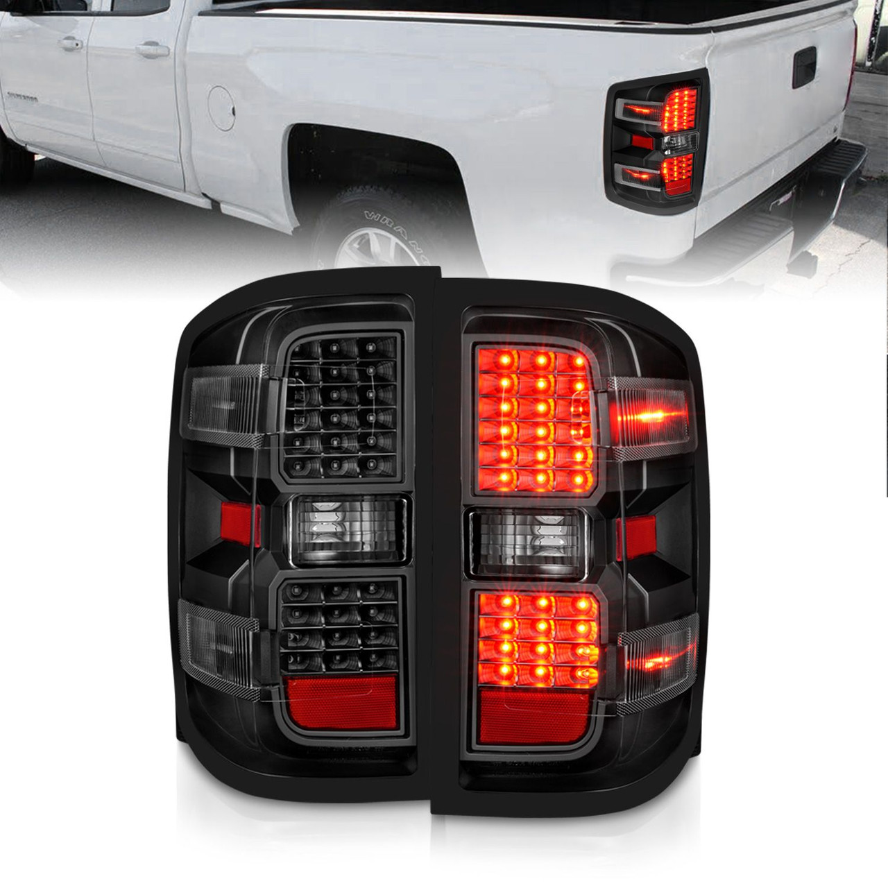 ANZO Sequential LED Taillights, Black Housing/Clear Lens
