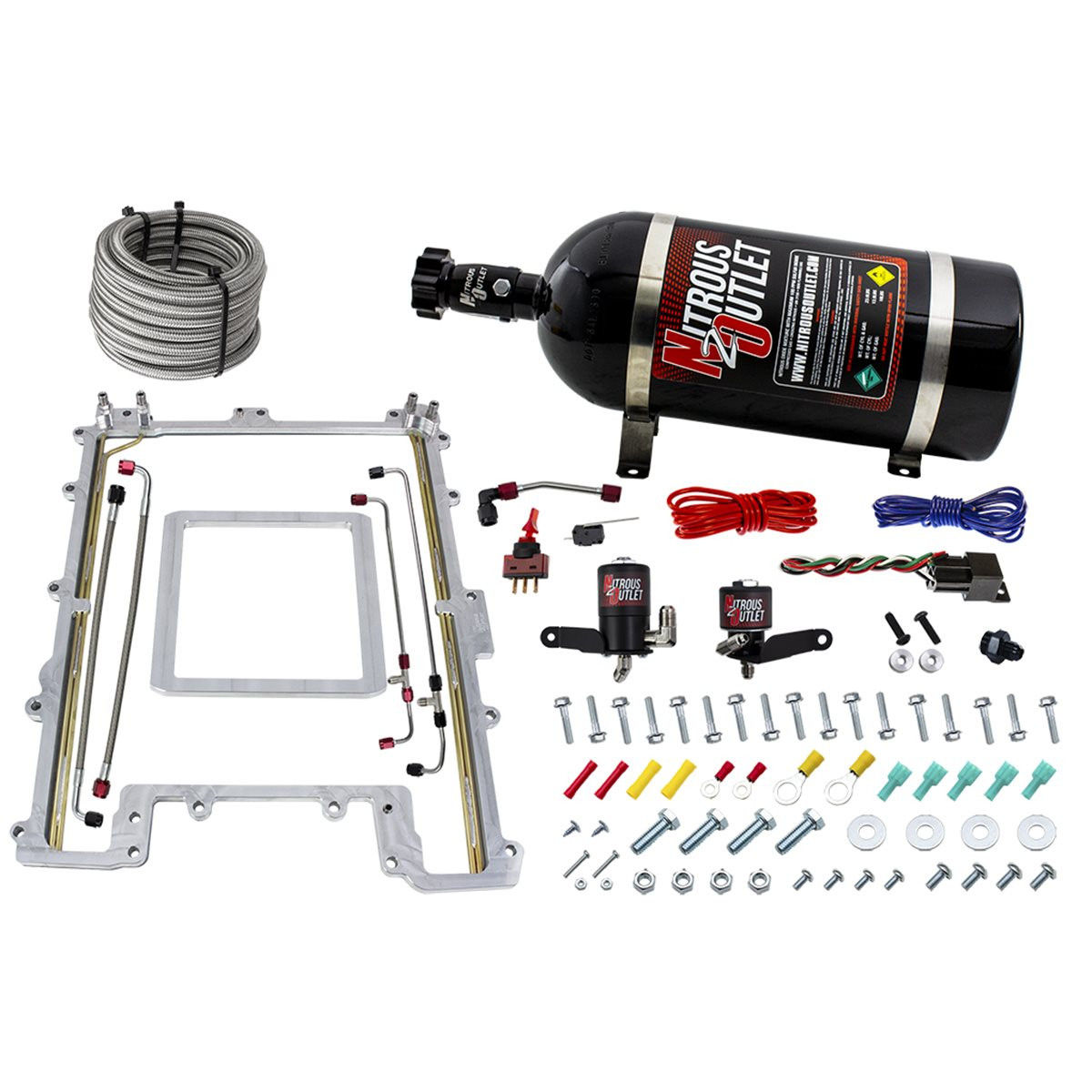 Nitrous Outlet Supercharger Blower Plate System, 10lb Bottle