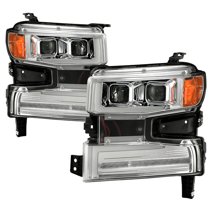 Speed Daddy LED Halo DRL Projector Headlights For 2011-2021 Peterbilt 587 579 – Sequential Turn Signals
