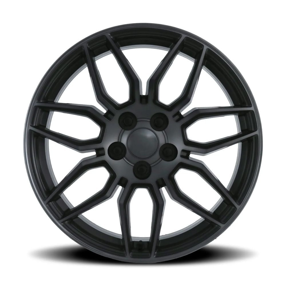 FR 401F C8 Z06 Replica Front Wheel, Titanium Machined Face w\Dark