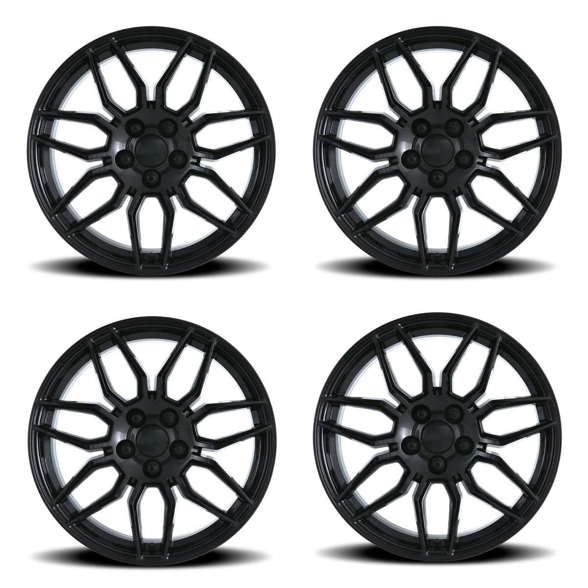 FR 401F C8 Z06 Replica Wheel Set, Gloss Black, 19x8.5 & 20x10