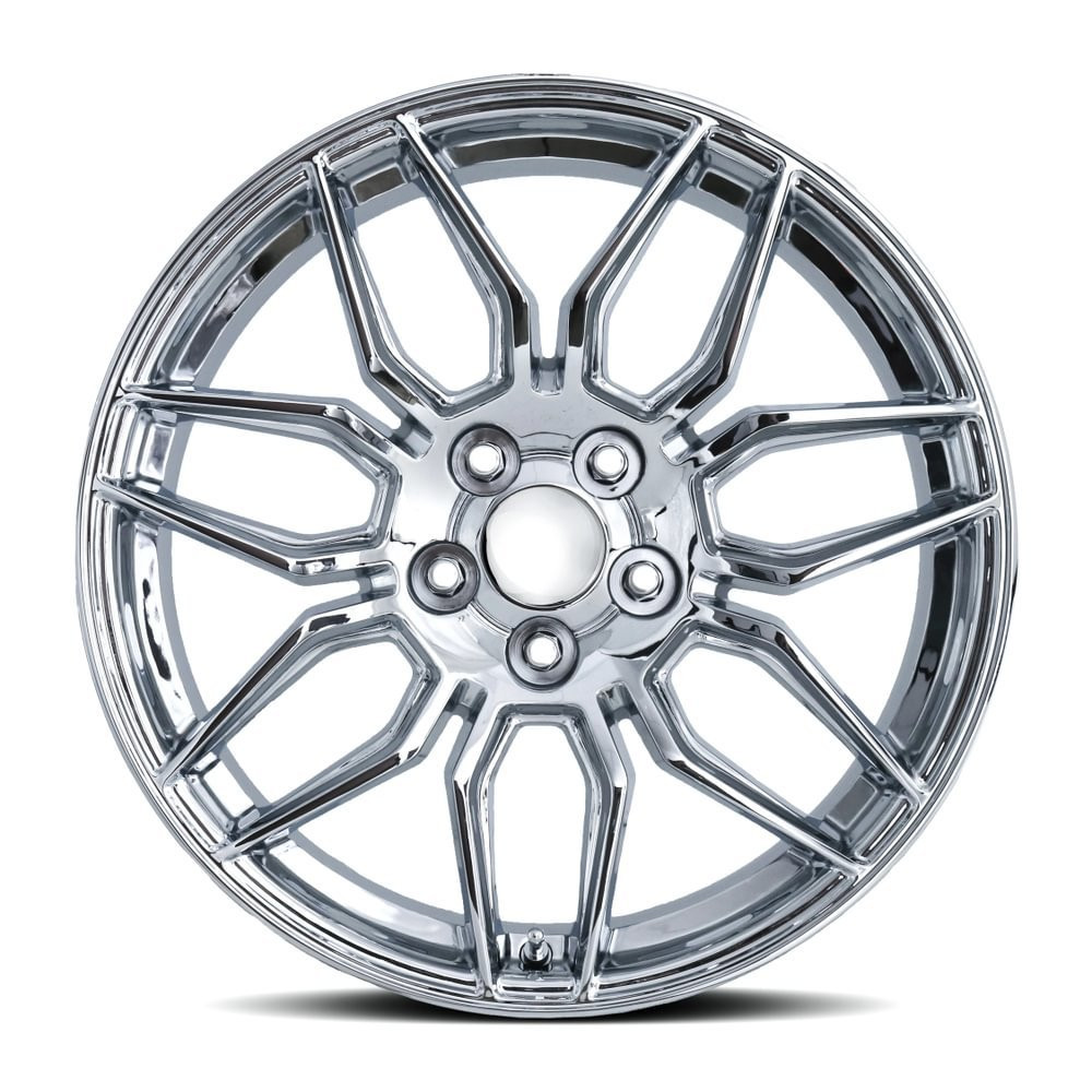 FR 401F C8 Z06 Replica Wheel Set, Chrome, 18x8.5 & 19x10