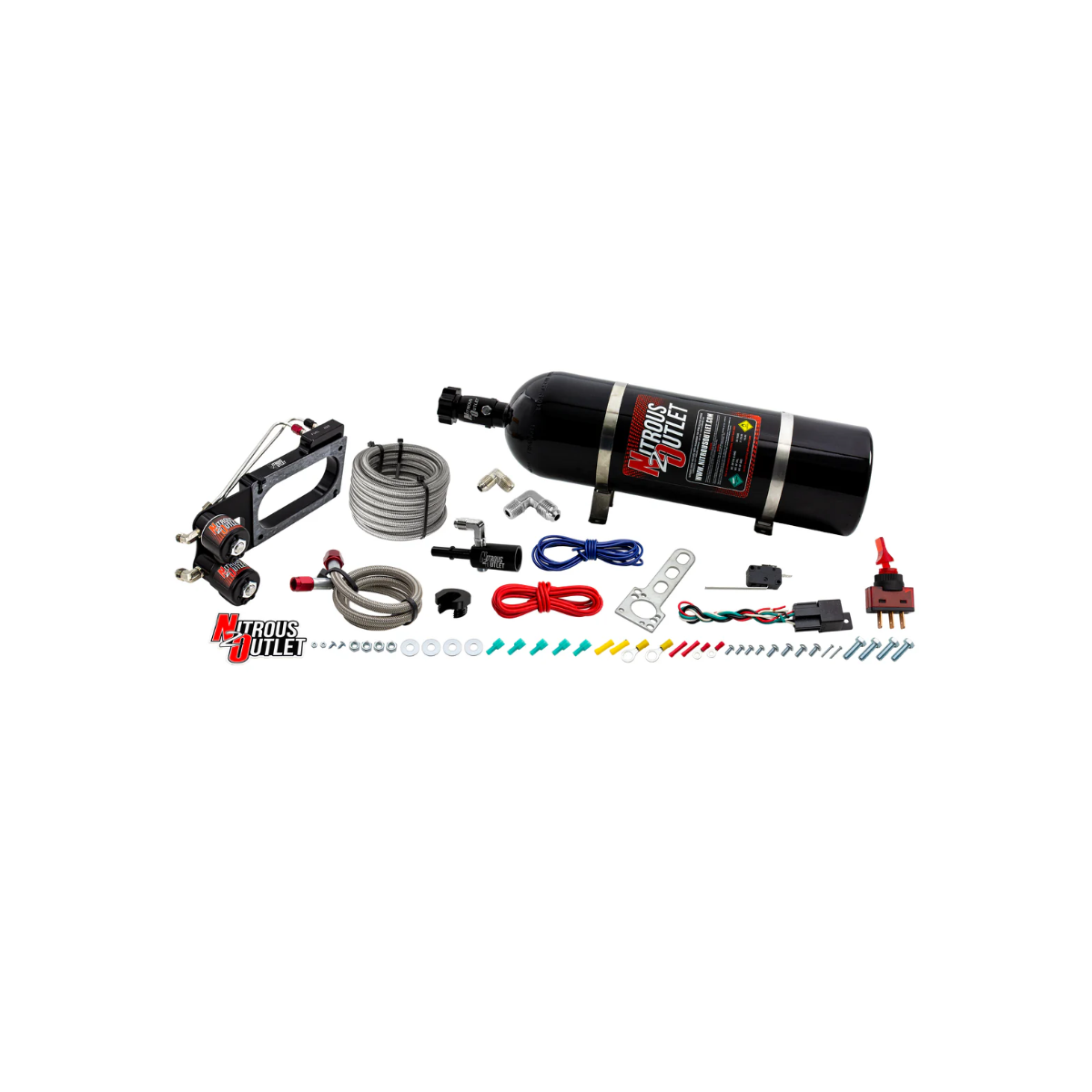 Nitrous Outlet Hardline Plate System for Cobra Jet Intake, 15lb Bottle