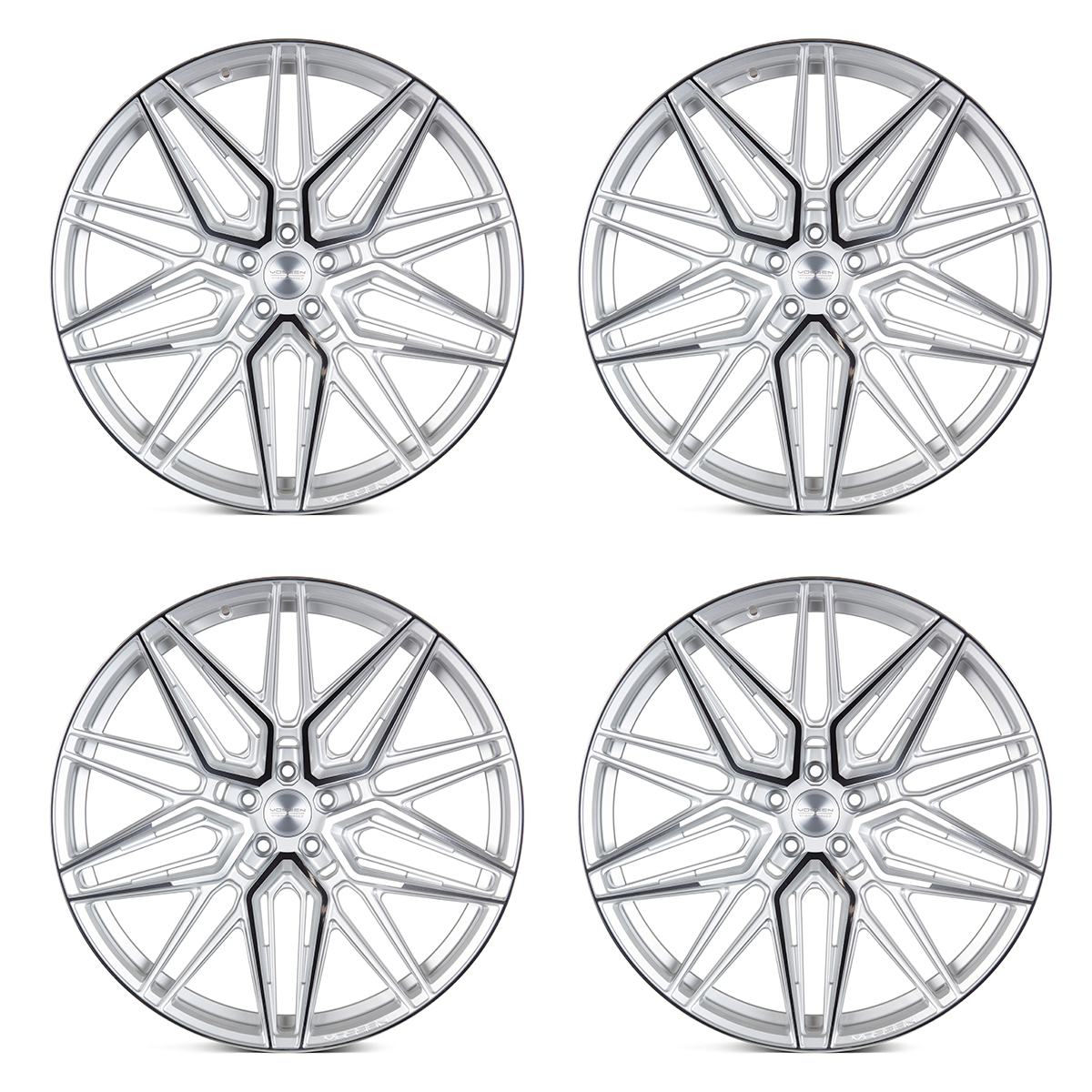 Vossen HF-7 Hybrid Forged Wheel Set, Silver Polished, 20x9 +32