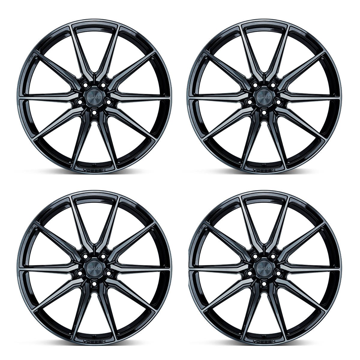 Vossen HF-3 Hybrid Forged Wheel Set, Double Tinted Gloss Black