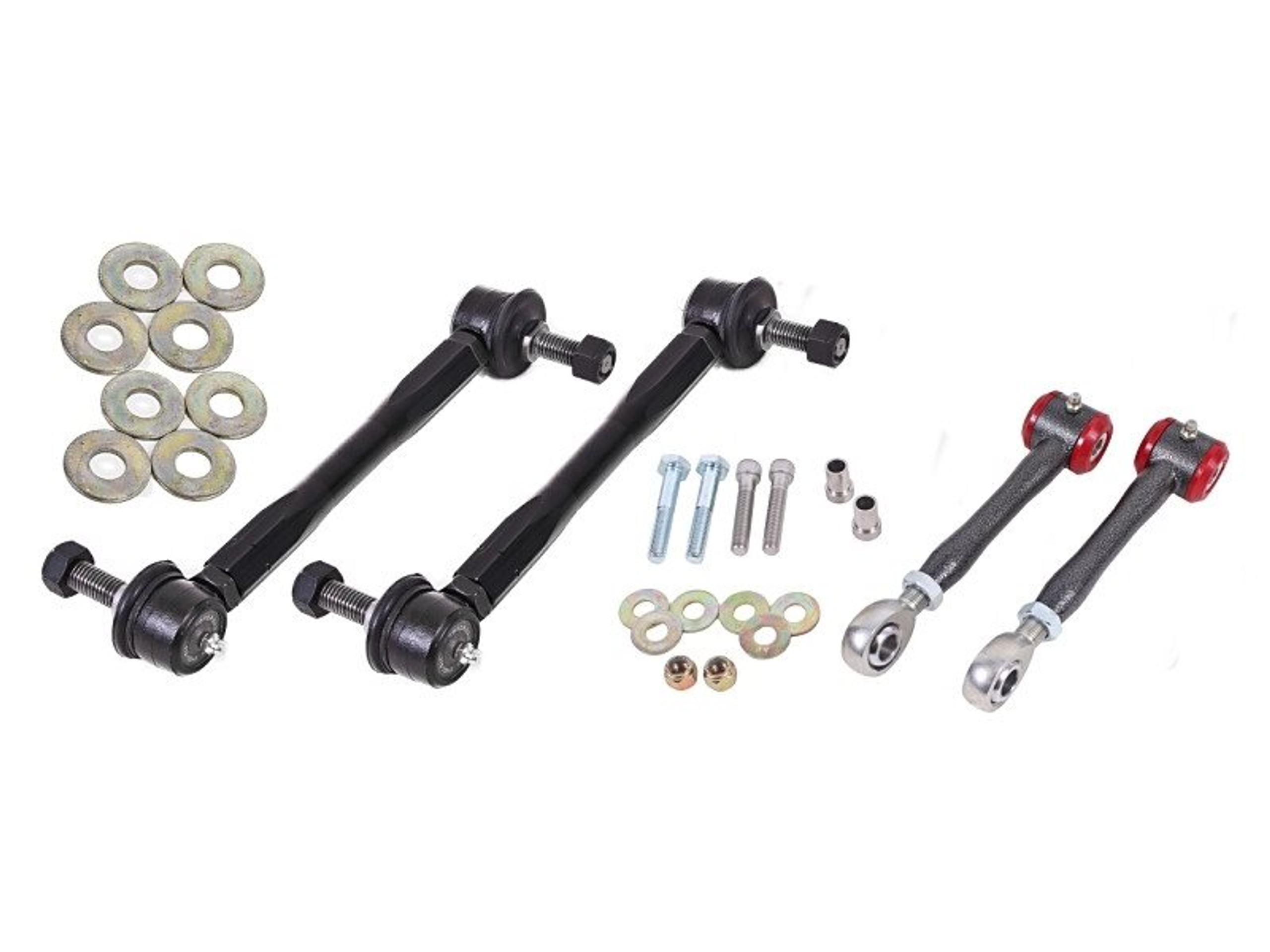 BMR Front & Rear Adjustable Sway Bars End Links, Black Hammertone