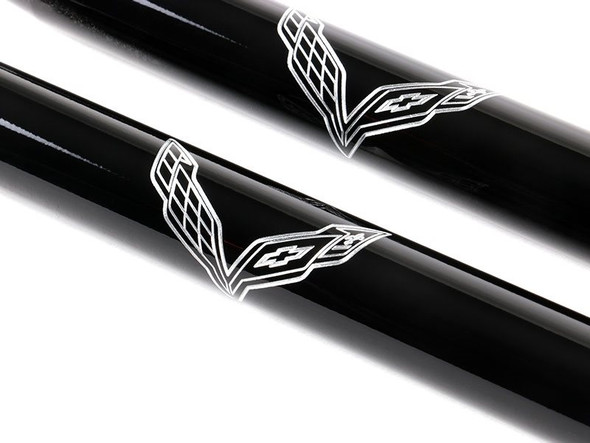 American Brother Designs Trunk Shock Covers, Flag Logo, Color Options :: 2014-2019 C7 Corvette Stingray, Z06 Coupe