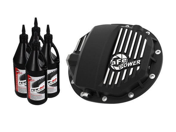 aFe Power Street Series Rear Differential Cover With Machined Fins and Gear Oil, Black :: 2014-2018 Silverado 1500 V6-4.3L, V8-5.3L, 6.2L