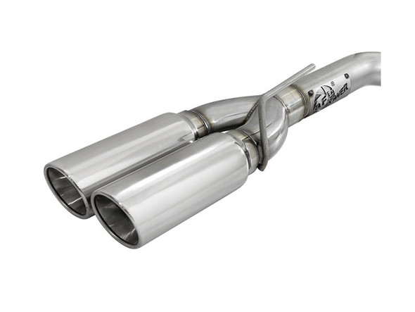 aFe Power Vulcan Series 4" to Dual 3" 304 Stainless Steel Cat-Back Exhaust System, Quad Polished Tips :: 2019-2021 Silverado 1500 V8-6.2L
