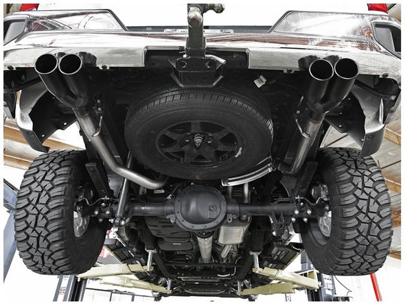 aFe Power Vulcan Series 3" to Dual 2.5" 304 Stainless Steel Cat-Back Exhaust System, Black Tips :: 2019-2021 Silverado 1500 L4-2.7L