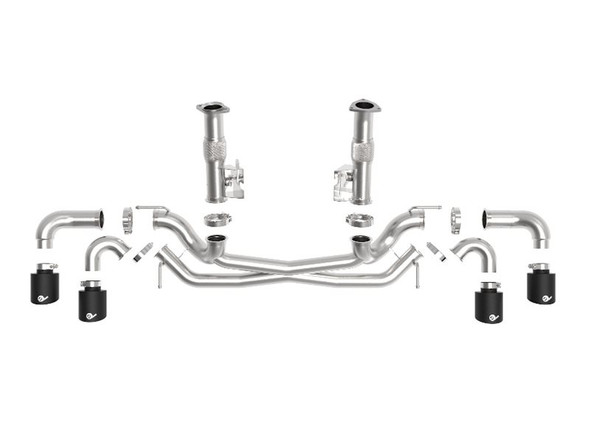 aFe Power MACH Force-Xp 3"-2.5" 304 Stainless Steel Muffler-Delete Cat-Back Exhaust System, Black Tips :: 2020 C8 Corvette