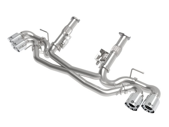 aFe Power MACH Force-Xp 3"-2.5" 304 Stainless Steel Muffler-Delete Cat-Back Exhaust System, Polished Tips :: 2020 C8 Corvette