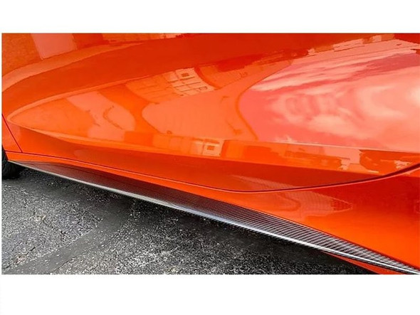 AGM Painted Carbon Flash Metallic Rocker Panel Extensions  :: 2020-2021 Chevrolet C8 Corvette