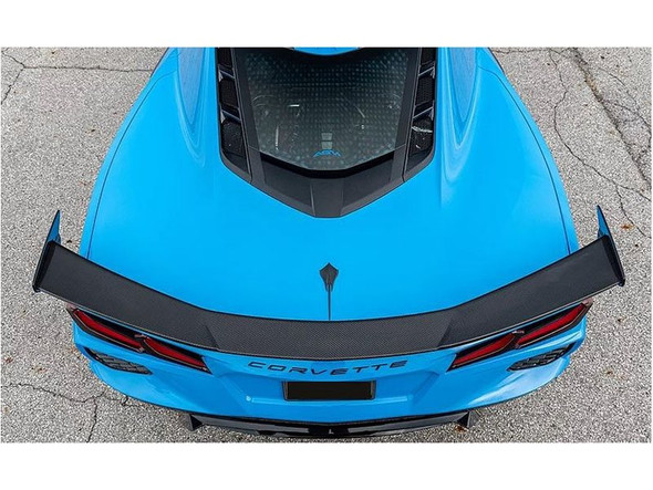 AGM Visible Carbon Fiber High Wing Spoiler  :: 2020-2021 Chevrolet C8 Corvette w/o Z51 Package