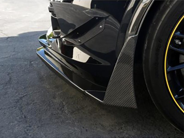 APR OEM Front Bumper Canards and Spats, Carbon Fiber :: 2015-2019 C7 Corvette Z06 for OEM Front Air Dam / Splitter