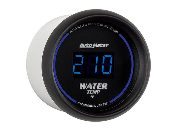 Autometer Cobalt Digital Water Temperature Gauge, 2 1/16", 0-340 deg :: Universal Fitment