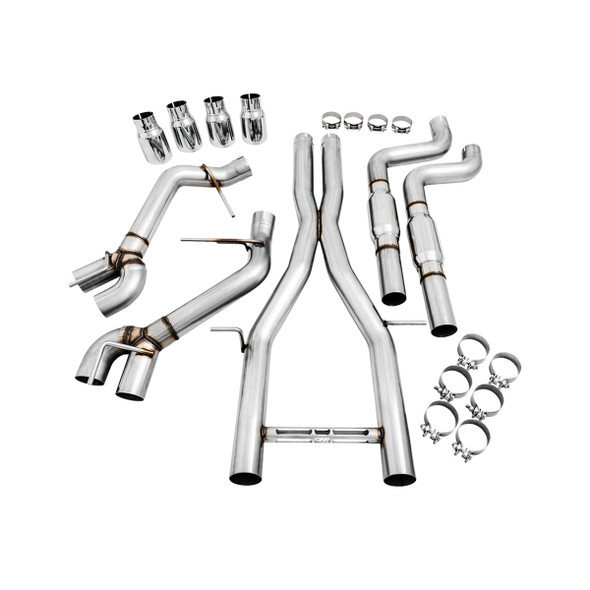 AWE Track Edition 3" Cat-Back Exhaust System w/ 4.5" Quad Chrome Silver Tips, Resonated :: 2016-2023 Camaro SS & ZL1
