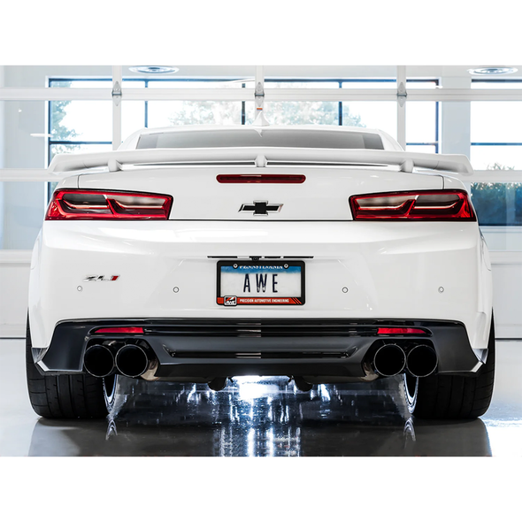 AWE Touring Edition Axle-Back Exhaust, Quad Diamond Black Tips, 3015-43115 :: 2016-2024 Chevrolet Camaro LT1, SS, SS 1LE, ZL1, and ZL1 1LE