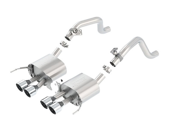 Borla 2.75" S-Type  Axle-Back Exhaust System w/ 4.25" Quad Polished Tips :: 2014-2019 C7 Corvette, Grand Sport Auto w/ AFM, w/o NPP Valves