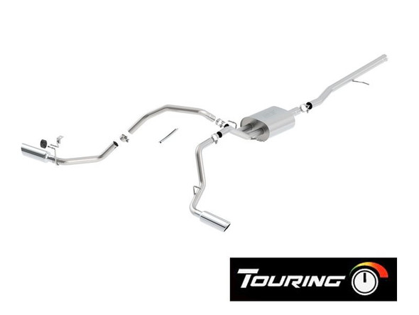 Borla 2.75" Touring Cat-Back Single Exhaust System w/ Dual Side Exit, 4" Chrome Tips :: 2014-2019 Silverado 1500 5.3L