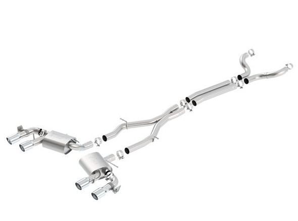Borla ATAK Cat-Back Exhaust 140727 with Quad Polished Tips-Retains NPP