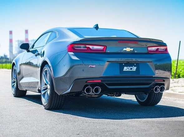 Borla 2.25" S-Type Axle-Back Exhaust System w/ 4" Quad Polished Tips :: 2016-2024 Camaro V6 w/ NPP Valves