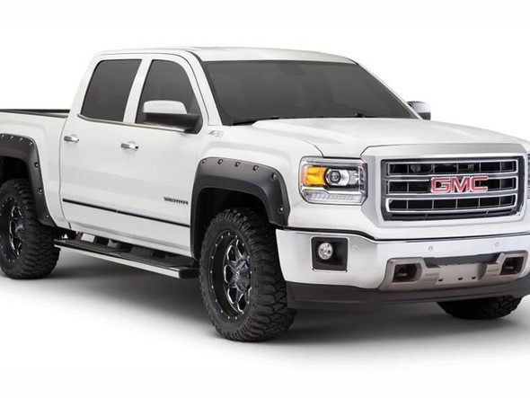 Bushwacker Pocket Style Fender Flares, Front and Rear, Unpainted :: 2014-2015 GMC Sierra 1500 w/ Fleetside Bed