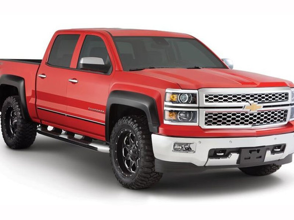 Bushwacker Extend-A-Fender Style Fender Flares, Front and Rear, Unpainted :: 2014-2018 Silverado 1500 w/ 5'9" Fleetside Bed