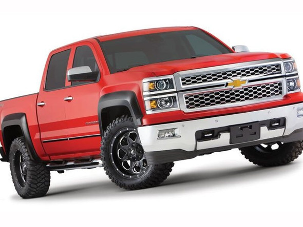 Bushwacker Extend-A-Fender Style Fender Flares, Front and Rear, Unpainted :: 2014-2018 Silverado 1500 w/ 5'9" Fleetside Bed