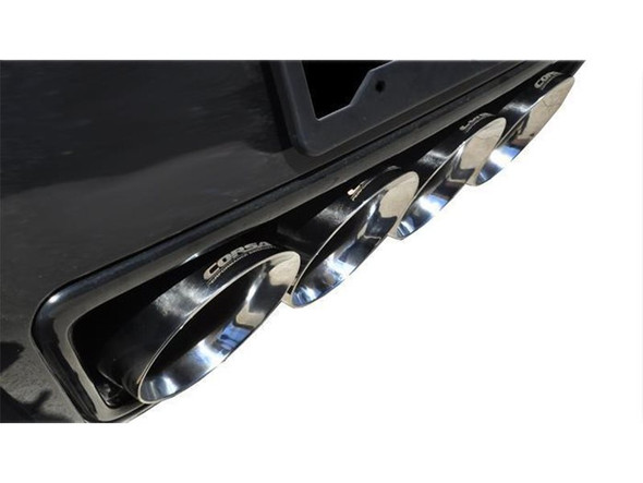 Corsa 2.75" Xtreme Sound Level Valve-Back Exhaust, 4.5" Polished Quad Tips :: 2014-2019 C7 Corvette, Grand Sport Auto